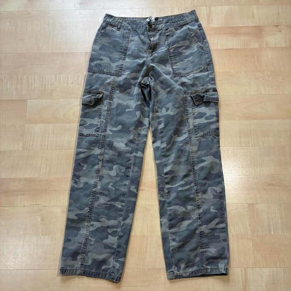 Vintage Y2K Grey Camo Cargo Pants 30x27 Utility Skate Grunge Streetwear